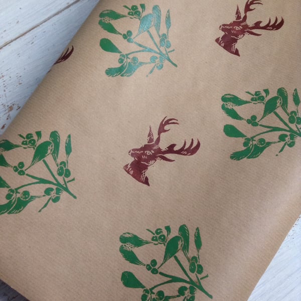 Luxury hand Printed Christmas Gift Wrap
