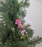 Embroidered hanging Flamingo Christmas decorations, machine embroidery - Image 4