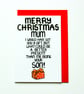 Funny Christmas Card From Son for Mum, Cheeky Christmas Card For Mum - Image 5