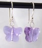 Cute Butterfly Bauble Earrings Lilac - Image 1