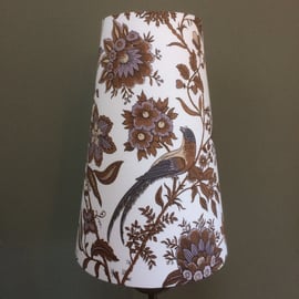 Brown Amethyst Oriental Jonelle Spice Island BIRD VIntage fabric Lampshade