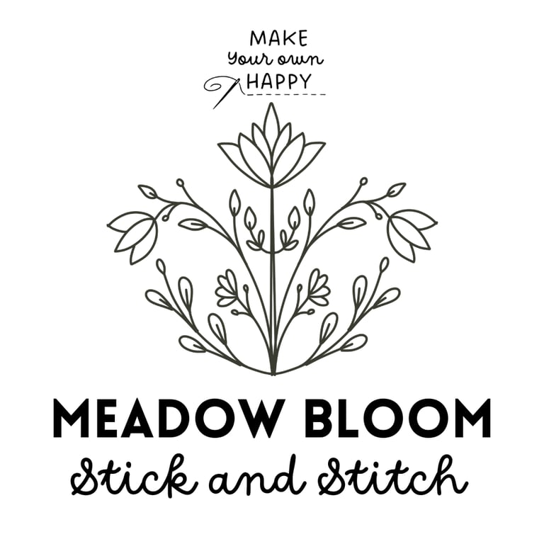 Meadow Bloom Stick & Stitch (Dissolvable Pattern for Embroidery)