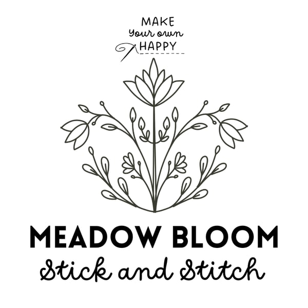 Meadow Bloom Stick & Stitch (Dissolvable Pattern for Embroidery)