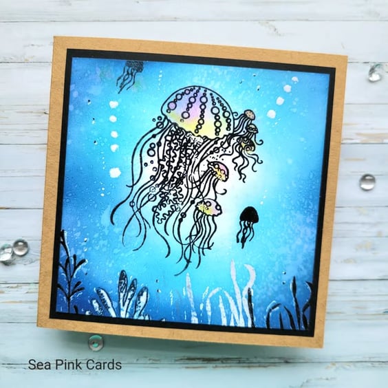 Jellyfish Card - blank, birthday, fathers day, marine life