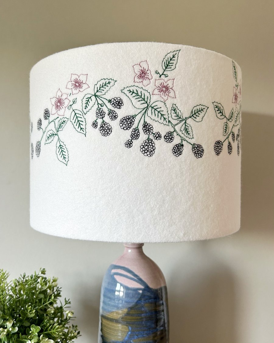 Blackberry embroidered lampshade 