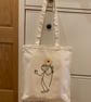 Tote shoulder bag, quirky stickman, flower power,  boho, pride, festival  - Image 5