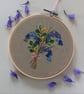 Bluebells and Leaves Embroidery Hoop Hanging Decoration
