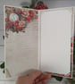 Handmade LuxuryRomanticCard. Vintage Lady, Burgund Roses & Butterflies. (M) - Image 2