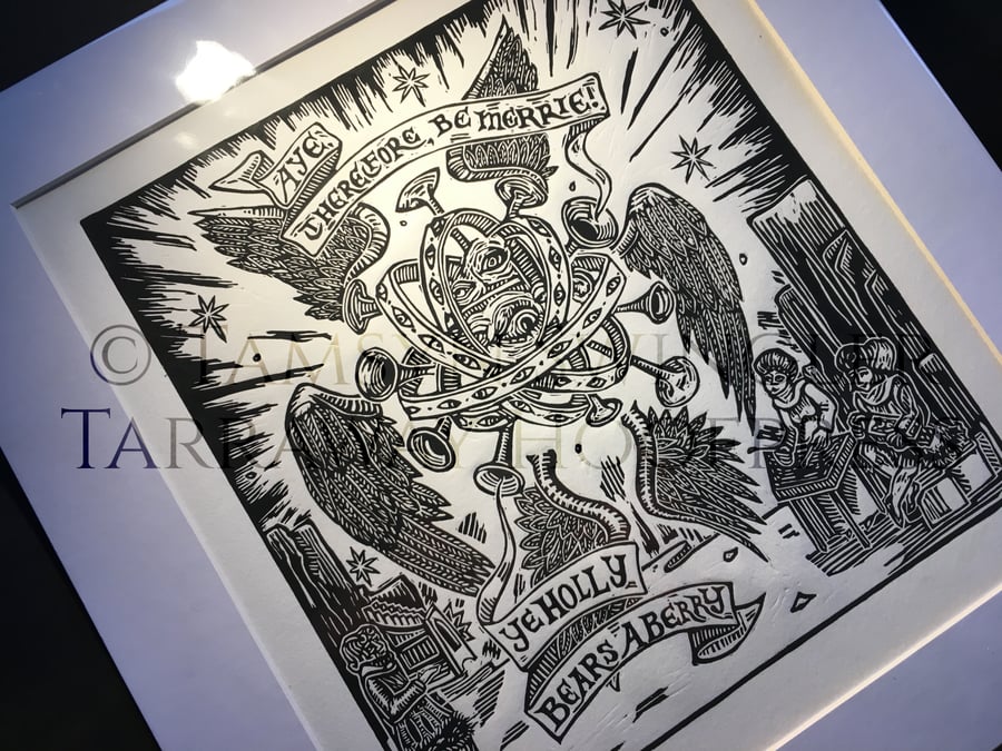 Aye, Therefore, Be Merry, The Holly Bears a Berry - GurdyBird Artwork