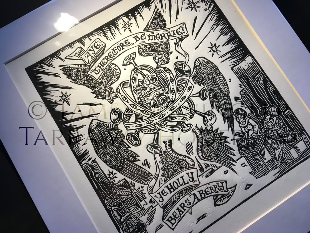 Aye, Therefore, Be Merry, The Holly Bears a Berry - GurdyBird Artwork