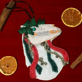 Mari Lwyd - White - Welsh Folklore - Hanging Decoration 