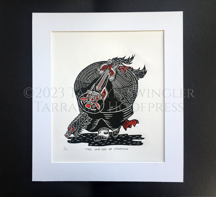 Padstow Old Oss - Red Obby Oss - Hand Painted - Limited Edition