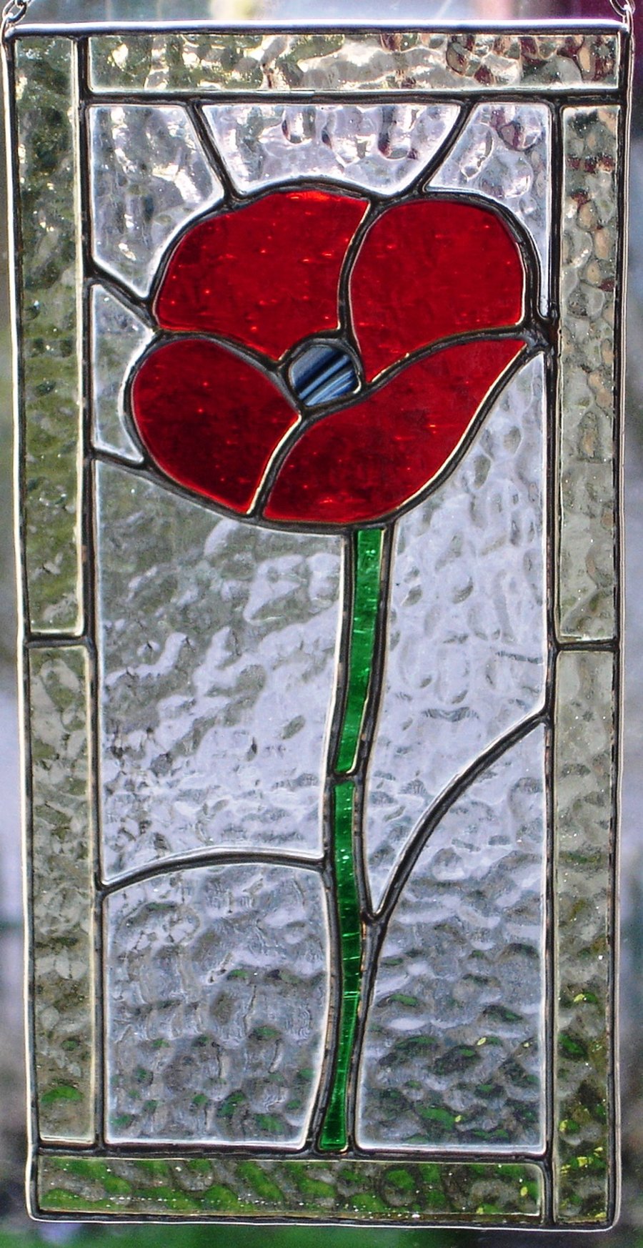 POPPY PANEL IN STAINED GLASS