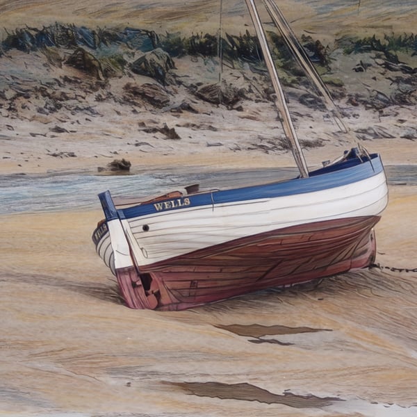 Wells Boat Wells-Next-Sea Norfolk Greeting Card A5 