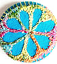Buttons 1 inch button Hand Dyed Silks and Cottons Free Machine Embroidery Button