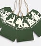 Handmade Christmas Gift Tags, Slide In Message Tags, Green Set of 4 - Image 1