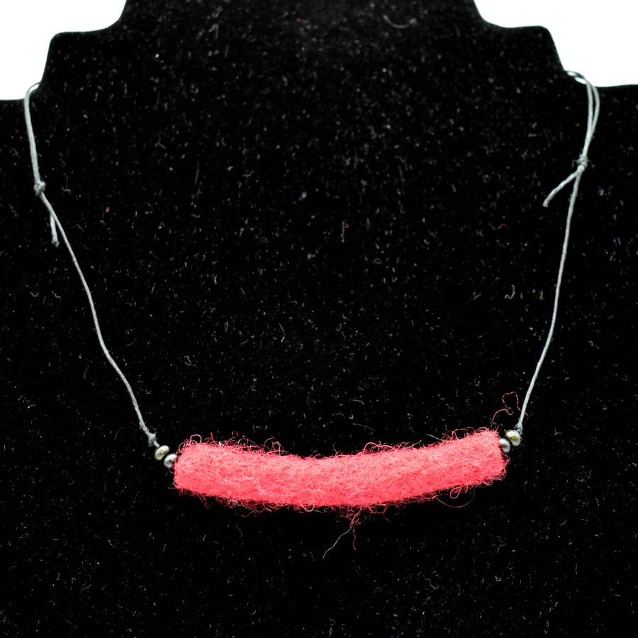 SOLD SALE Felted bead necklace in red wool Folksy