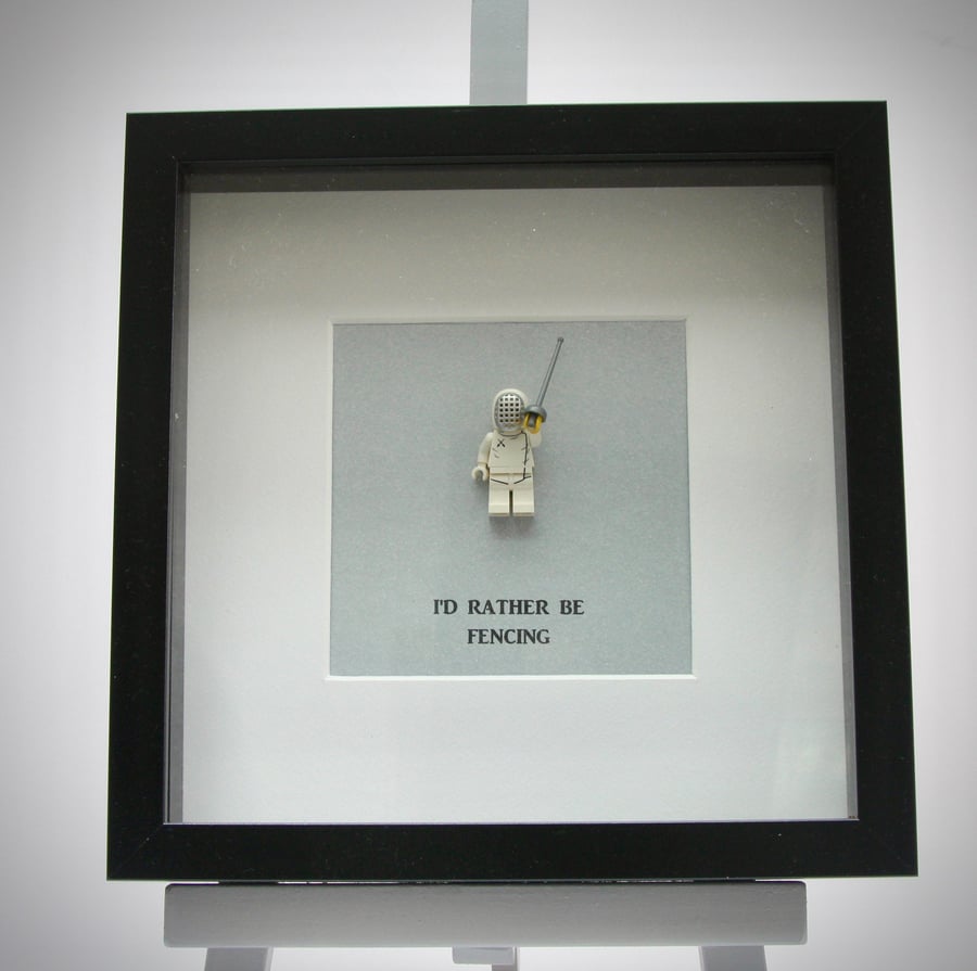 I'd Rather be Fencing mini Figure frame