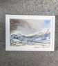 Snowy Mountains. Blank Card. Handpainted Original 260209 - Image 4