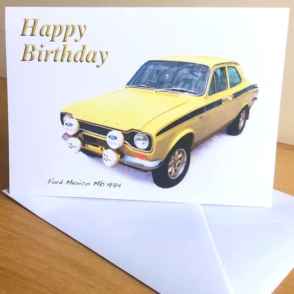 Ford Mexico Mk1 1974 - Birthday, Anniversary, Retirement or Plain Card