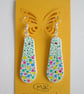 Handpainted wooden drop earrings. Original Painting - Image 2