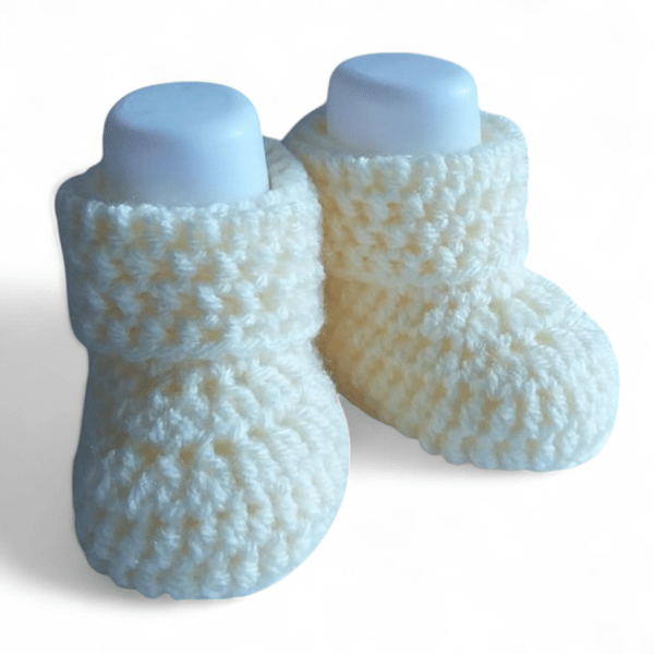 Gender-Neutral Crocheted Lemon Baby Booties, Cot Crib Shoes, Infant Slip-On 
