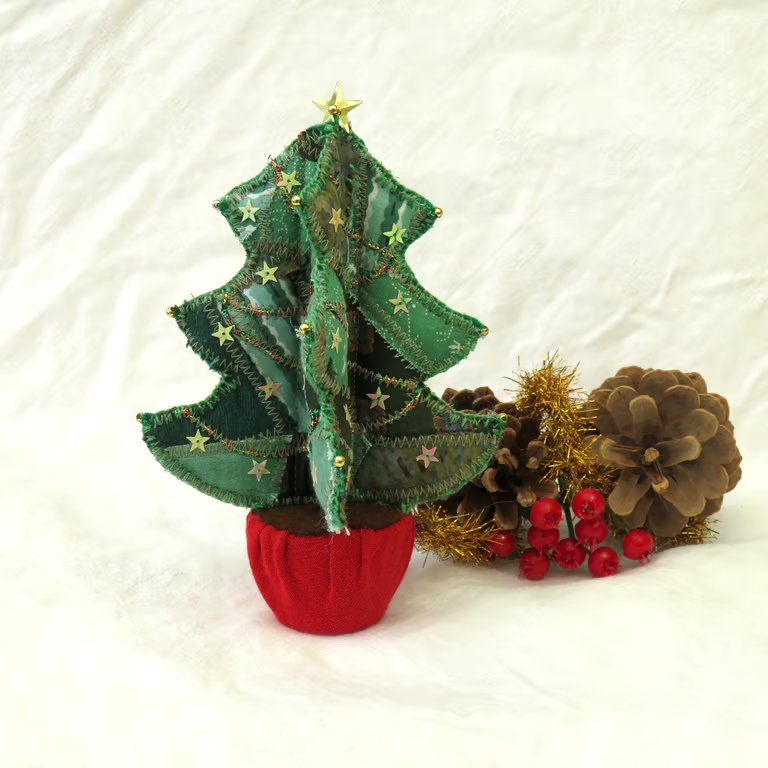 Miniature Patchwork Christmas Tree