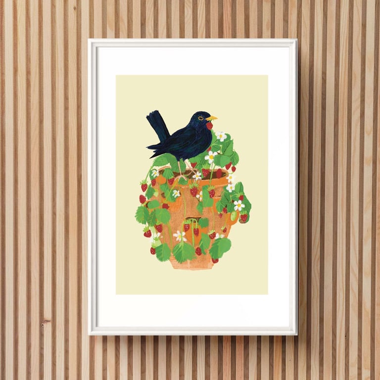 Art print The Strawberry Thief blackbird kitchen art