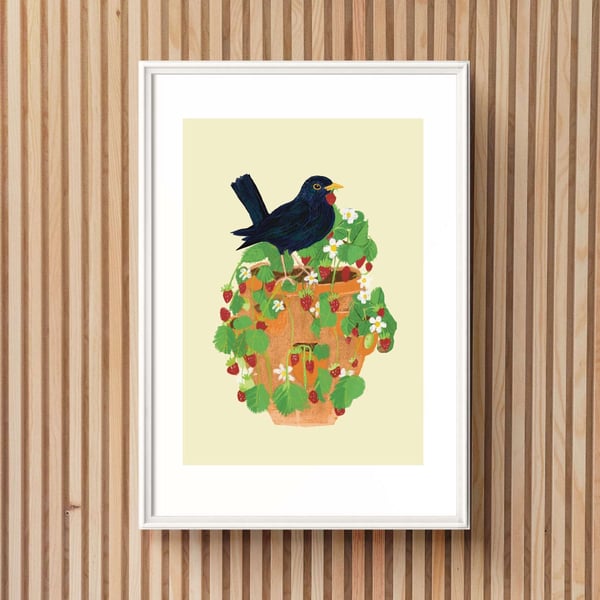 Art print The Strawberry Thief blackbird kitchen art