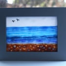 Seconds Sunday 16cm x 12cm Fused Glass Seascape 'Summer Idyll'