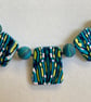 Turquoise & Yellow Stroppel Cane Necklace - Image 3
