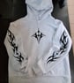 GREY TRIBAL SKULL HOODIE