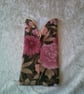 Glasses Case with Pink Flowers on a Brown Background