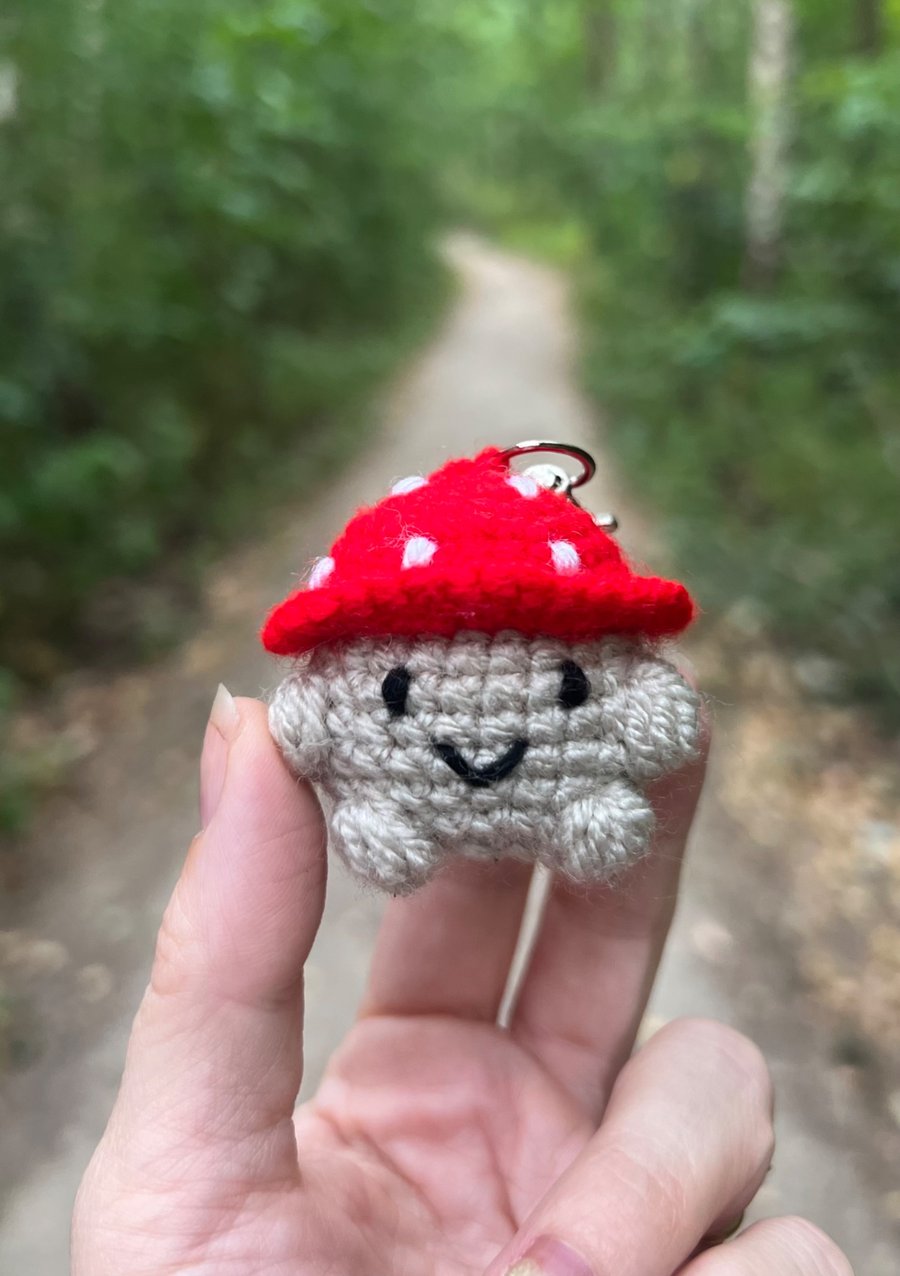 Crochet Mushroom Keyring
