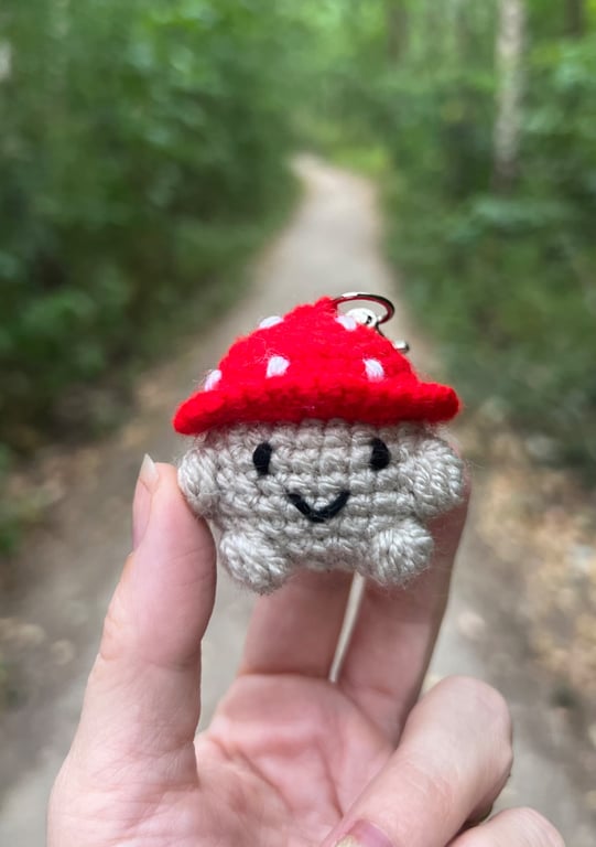 Crochet Mushroom Keyring