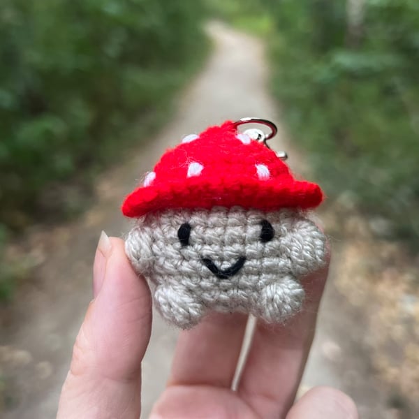 Crochet Mushroom Keyring