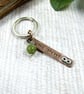 Bag Charm, Copper with Sterling Silver infinity Knot and Jade Gemstone - Image 3