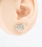 Titanium stud uterus acrylic stud earrings - Holographic glitter - Image 2