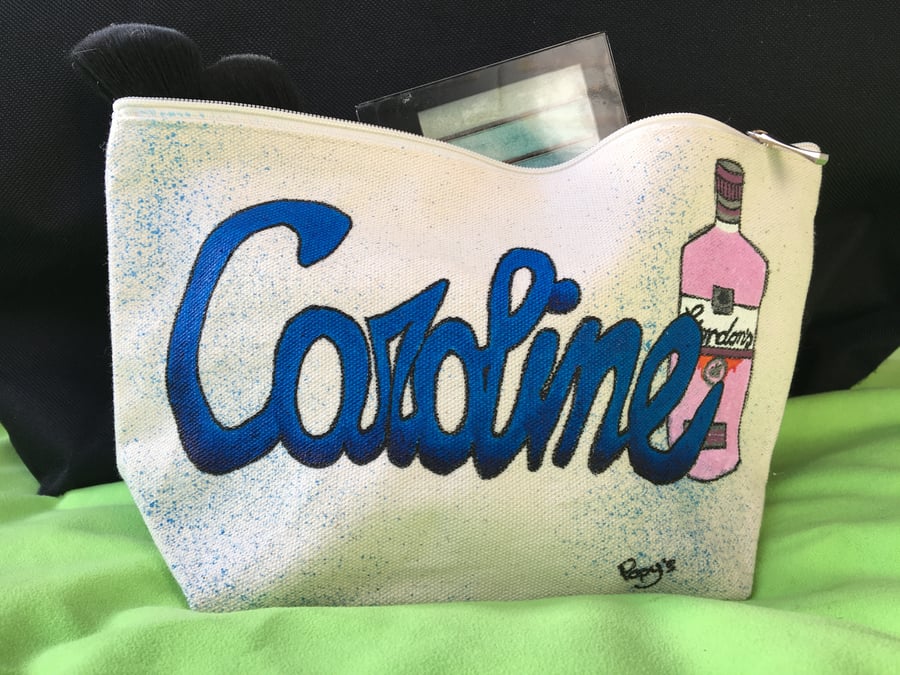 PERSONALISED WITH NAME MAKEUP BAG - GIN LOVER GIFT