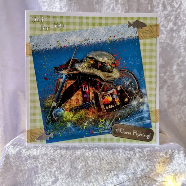Fishing equipment greetings card