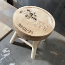 Personalised Children's Wooden Stool - Laser Engraved Name & Date