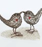 Wire Wren Sculptures On A Wire Heart Stand - Image 5