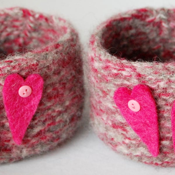 2 Felted Wool Bangle Bowls