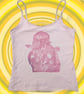 upcycled lino print unique medieval knight borzoi vest top sized small