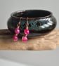 Handmade Pink Banded Agate & Copper Dangle Drop Earrings Gift Boxed  - Image 7