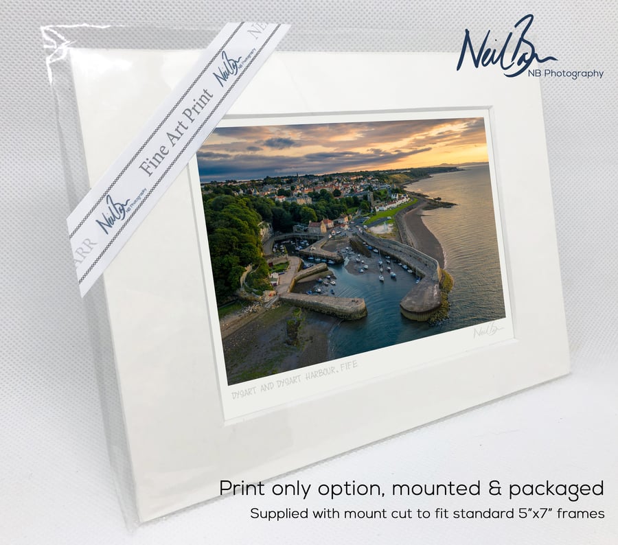 Dysart & Dysart Harbour, East Neuk of Fife - A6 (7" x 5") Unframed Print