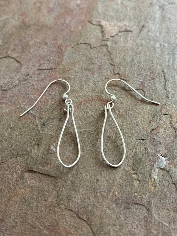 Elegant Tear-drop Shaped Earrings in Sterling Silver