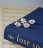 Sterling silver and moonstone earrings inspired by lichen - Image 8