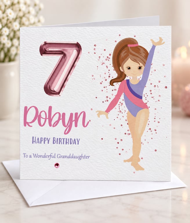 Personalised Gymnast Birthday Card For Her Happy Birthday Daughter Niece etc