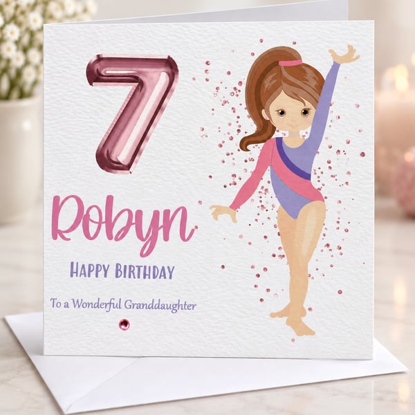 Personalised Gymnast Birthday Card For Her Happy Birthday Daughter Niece etc